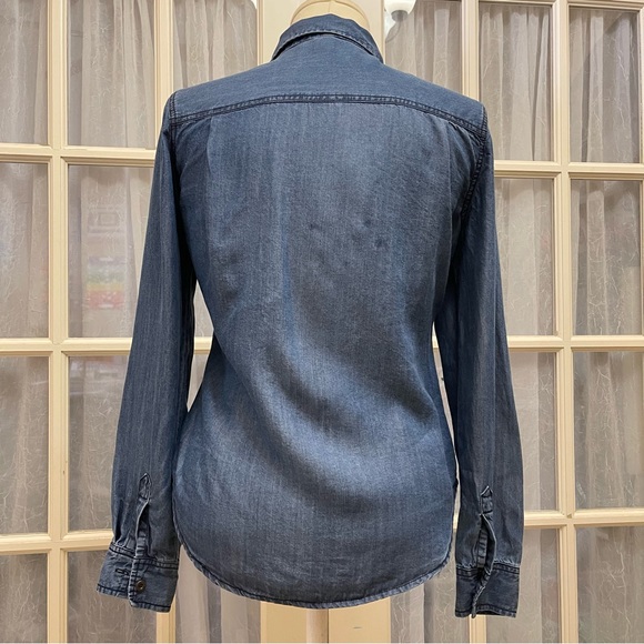 BOSTON PROPER  Denim Embroidered Top XS - Picture 15 of 15